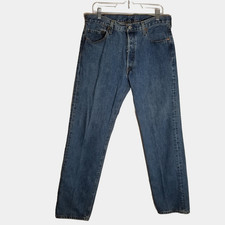 Levi's 501 Jeans Men's 36x34 Actual 34x32.5 Button Fly Straight Leg Blue Denim