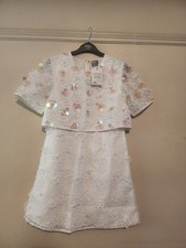 Asos Ladies White 3D Embellished Occasion Dress, Size 12