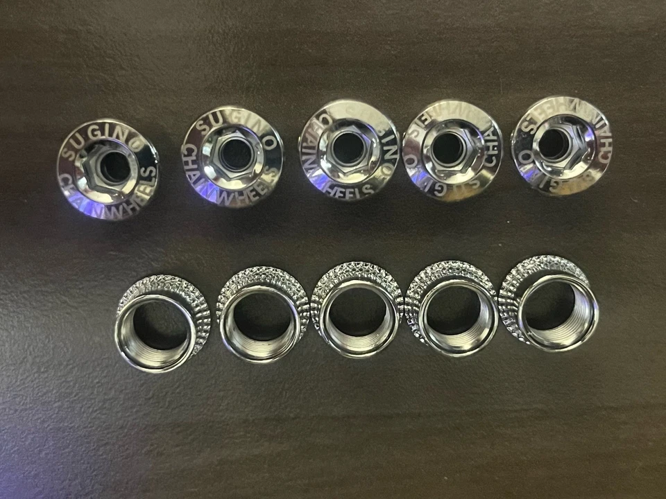 🍀NUEVOS PERNOS DE PLATO SUGINO MONO ENGRANAJE TRIPLE CROMO SE ADAPTA A SRAM SHIMANO SUGINO Foto 2 de 2