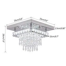 Luxury Silver K9 Crystal Ceiling Lamp Led Chandelier Modern Living Dining Room D