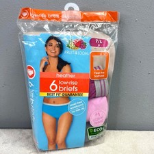 Fruit of the Loom Low Rise Briefs 7 L Women 3 Pair Pink Blue New Open Package