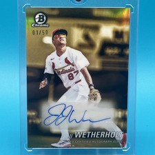 2025 Bowman Chrome Draft JJ Wetherholt Achromatic Gold Refractor Auto 1/50 1st