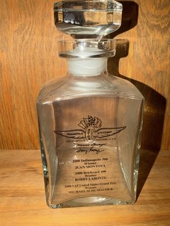 Indianapolis 500 Clear Glass Square Decanter w/ Stopper