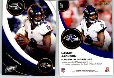 Lamar Jackson 2024 Panini Player of the Day #22 Ravens