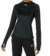 Womens Adidas Techfit Long Sleeve Shirt Black Training Workout Top T-shirt NEW