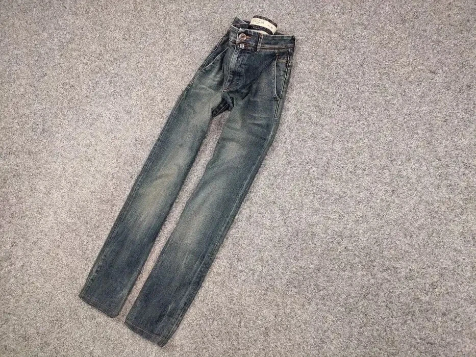 Siviglia Premium Designer Fabric Faded Denim Jeans - Image 2 of 4