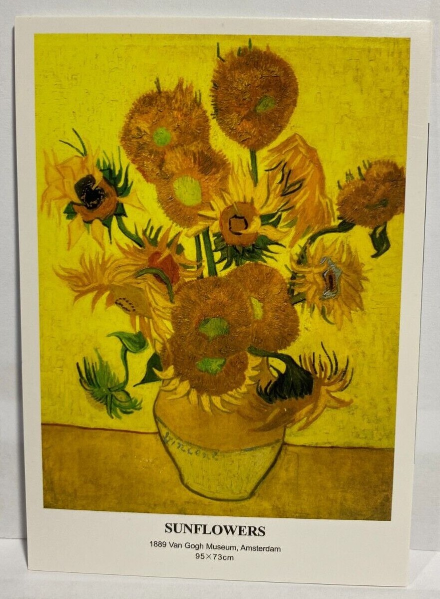 Postcard - Sunflowers - 1889 Van Gogh Museum Amsterdam Divided