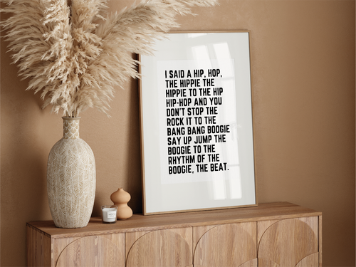 Rappers Delight Song Lyric Quote Print I Said A Hip Hop The Hippie Art Unframed - Picture 3 of 9