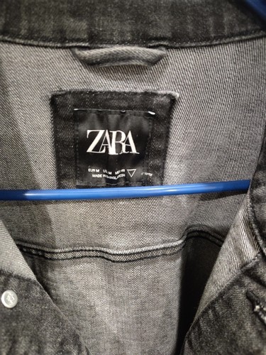 Zara Man Men's Denim Jean Jacket Medium Dark Grey Great Fit Ships In 1 day New - 第 5/14 張圖片