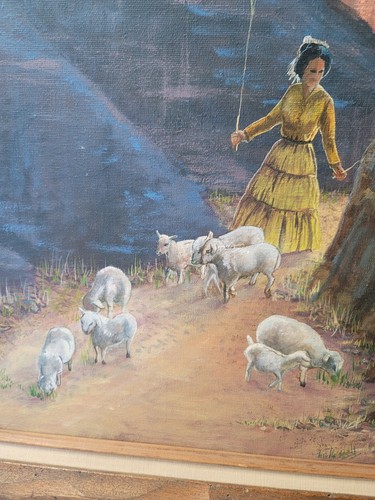 Arizona Artist Hal Stewart Original Oil On Canvas " Shepherd Of The Canyon" - Picture 4 of 12