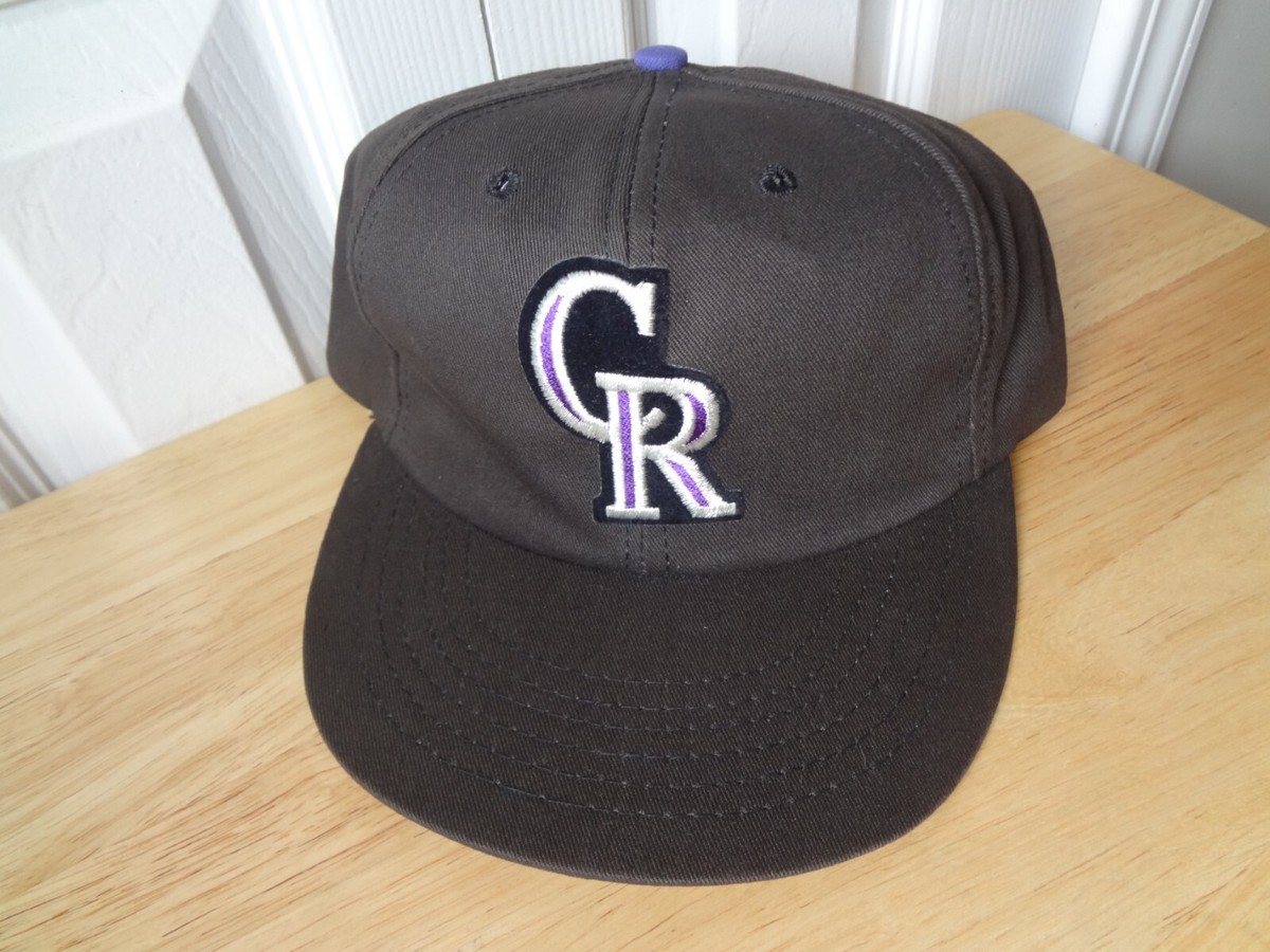 Vintage MLB Colorado Rockies LOGO Snapback Hat 80s 90s Annco Dark 