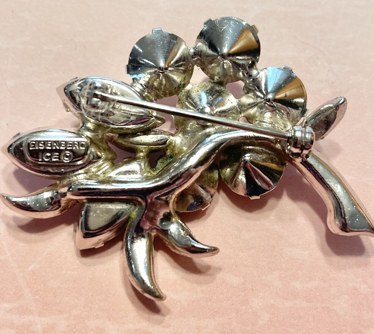 Vintage 1950's Eisenberg Ice Rhinestone Crystal Floral Spray
