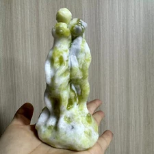 1pc Natural Lantian jade Quartz Carved meerkat householdCrystal Reiki Gift Decor