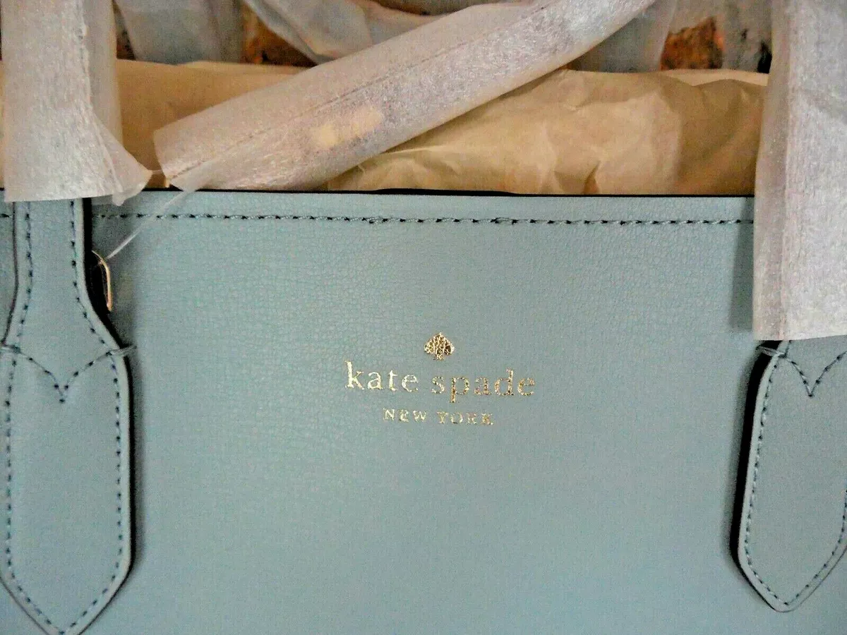 New Kate Spade Harper Satchel Blue Fresh Spearmint Three Sections