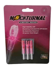 Rage Nockturnal S High Visibility LED Lighted Arrow Nocks 3pk Pink NT-212