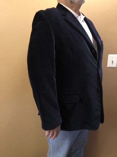 MENS VELVET NAVY BLUE SUIT BLAZER 