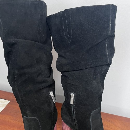 Splendid Women’s Boots Suede Gladis Ruched Square Toe High Heel Boots Size 6.5 - Picture 6 of 13