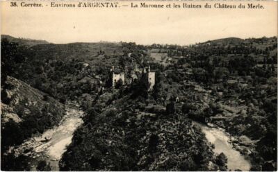 CPA Merle - La Maronne et les Ruines du Chateau du Merle (1039313