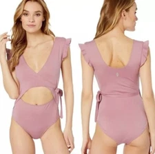 Free People Movement Women XS Pink Mauve Streamline Ballet Wrap Bodysuit Dance