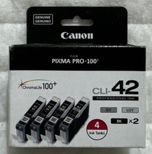 Canon CLI-42  2 Black Gray Light Gray Pixma Pro-100 6384B008 Chromalife100 