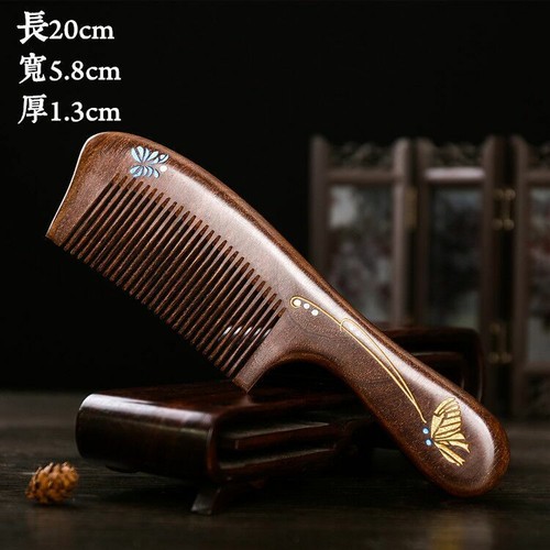 Wood Hair Comb Anti Static Handmade Wooden Green Sandalwood Combs - Picture 6 of 9