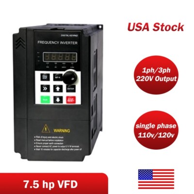 ATO 5.5KW 7.5HP 23A VFD 120V Input 220V Output Variable Frequency Drive Inverter