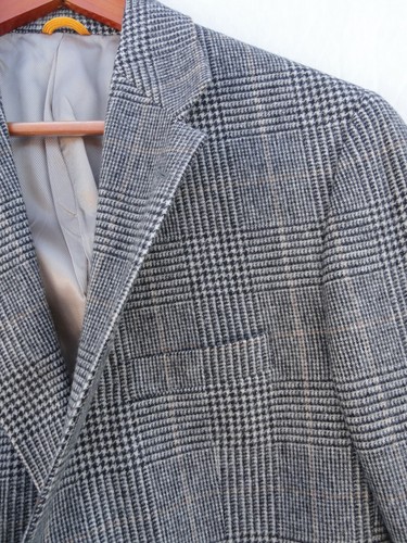Thos David 100% Camel Hair Two Button Plaid Wool Sport Coat Jacket Mens Size 40R - Picture 7 of 15