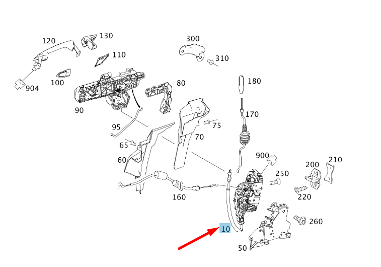MERCEDES-BENZ C W204 Front Left Door Lock RHD A2047202935