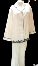 Pigiama Donna elegante Seta 62808, Avorio, Pizzo Nero, marca Alba, nuovo "Saldi"