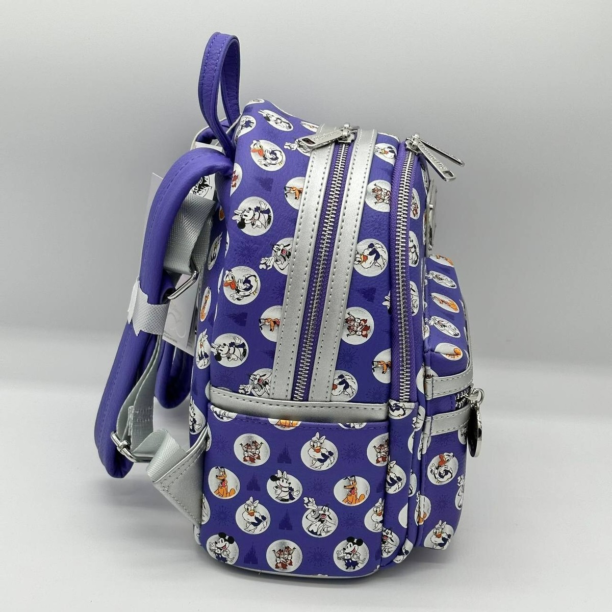 Loungefly Disney 100 Mickey & Friends  platinum Backpack and Ear Headband Bundle Disney Loungefly 100th Anniversary Mickey & Friends Platinum  main image 4