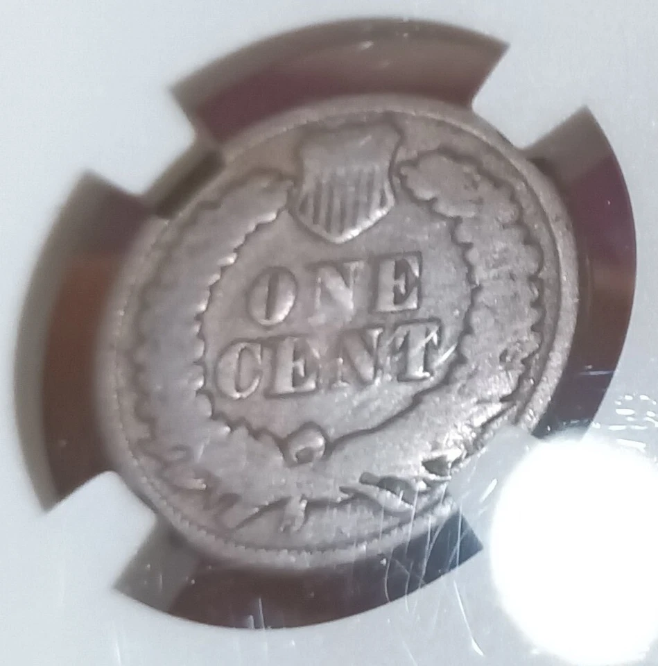 1877 Indian Head cent, NGC About Good, AG3 - strong reverse, brown w/ toning - Image 3 of 4