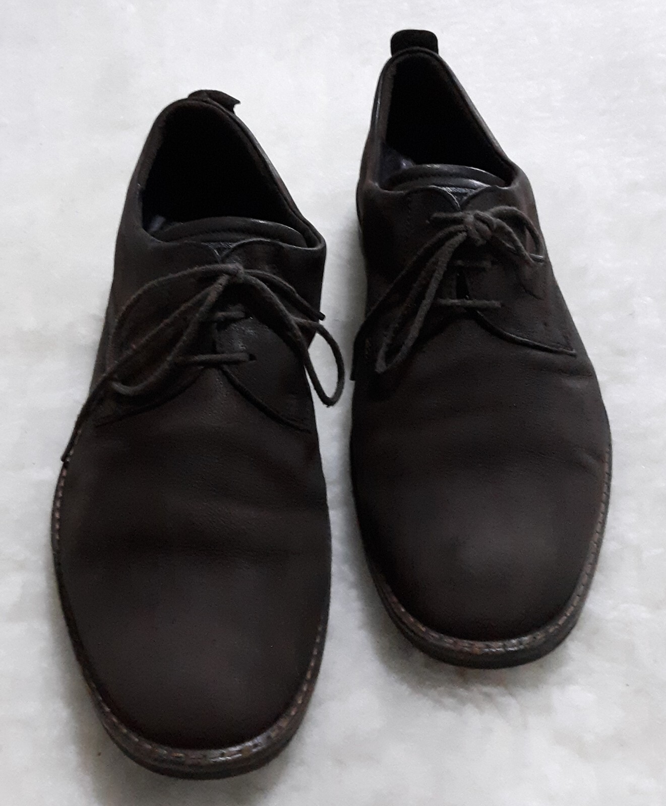 MEN'S ECCO DANISH DESIGN BROWN LEATHER LACE UP CASUA… - Gem