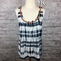 Women's Willi Smith Tie Dye Rayon Beaded Tank Top Size S Women's Willi Smith Tie Dye Rayon Beaded Tank Top Size S