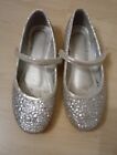 Worn Once! Girls Silver Beaded Ballet Pumps Bridesmaid Shoes Size 2 EU ...