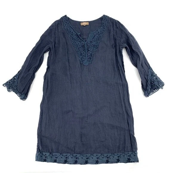 knee length dresses for ladies Carla. Long Sleeve Linen Dress – Bali Lane main image 1