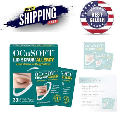 Eyelid Cleanser Pads Allergy Relief Anti-Itch Green Tea Sensitive Skin
