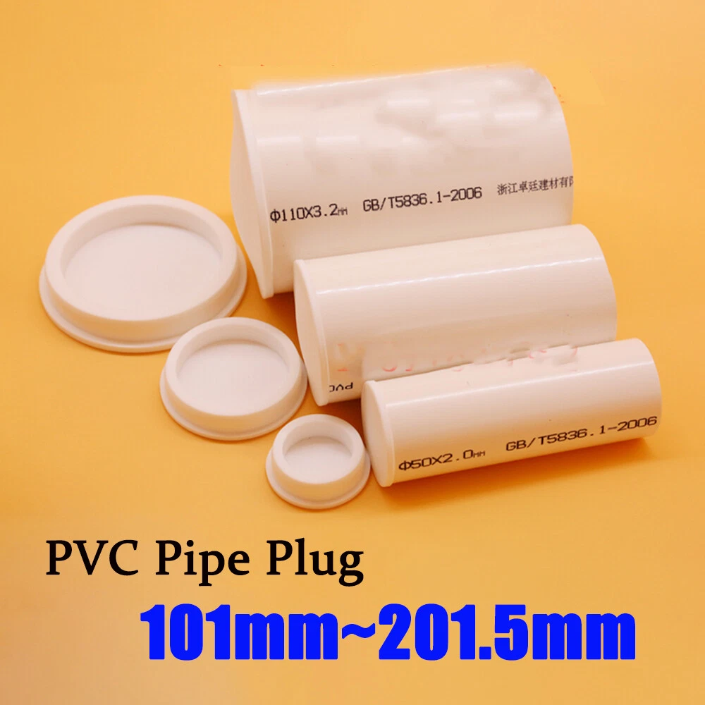 PVC Water Pipes End Seal Caps 101mm 202mm Round Silicone Rubber Hole Plugs White