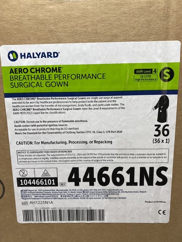 (36X) HALYARD SIZE SMALL 44661NS GOWN SURGICAL SMALL LEVEL 4 AAMI BREATHABLE - Picture 5 of 7