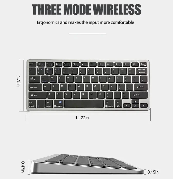 Wireless Slim Quiet Keyboard & Mouse Bluetooth 2.4Ghz Apple iMac Office Desktop - Image 2 of 4