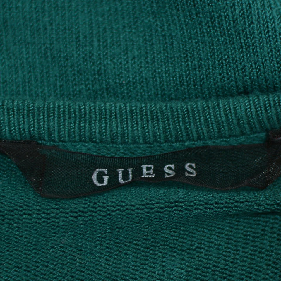 Blusa Top Guess Para Mujer Pequeña Cuello Redondo Elastizada Tejida Manga Larga Detalle Plateado Foto 3 de 4