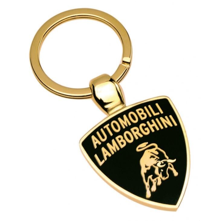 小物 Lamborghini Shield Leather Keyring UPCYCLED LEATHER KEYRING WITH METAL SHIELD LOGO
