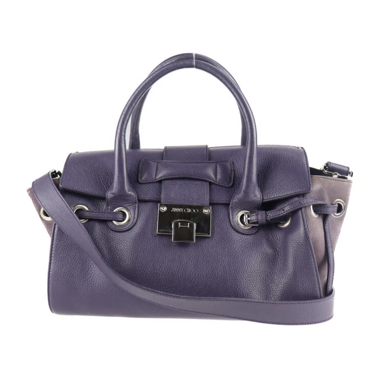 JIMMY CHOO Handbag ROSALIE 2WAY Shoulder Bag leather Suede Purple