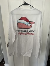 NWT KIDS VINEYARD VINES MERRY CHRISTMAS WHALE Long Sleeved Shirt Sz L 16