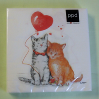 20 Servietten Katzen Liebe Luftballon 1 Packung Ovp Tiere Motivservietten Ppd