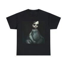 Unisex Adult Halloween T Shirt Art Painting Haunted Possessed Doll Conjuring