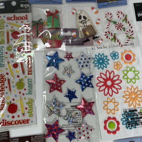 Lot 15 Packs Dimensional Stickers Recollections Summer School DC Halloween NEW - Picture 4 of 7