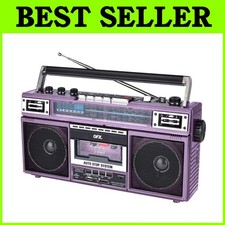 Portable 4-Band Radio Cassette Player in Purple