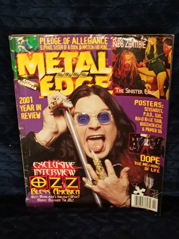 Metal Edge February 2002 Ozzy Osbourne/Metal Music Magazine collectable