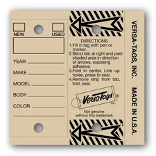 Versa-Tags Genuine Key Tags (Half-Pack) 125 Key Tags & Key Rings per Box (Tan)