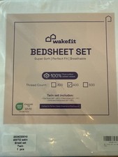 400 Thread Count 100 Cotton Sateen Twin Sheet Set White New
